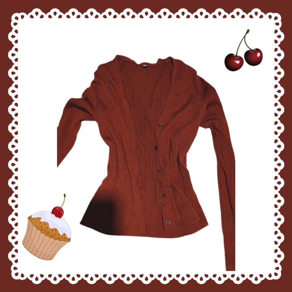 ♡ cherry red cardigan